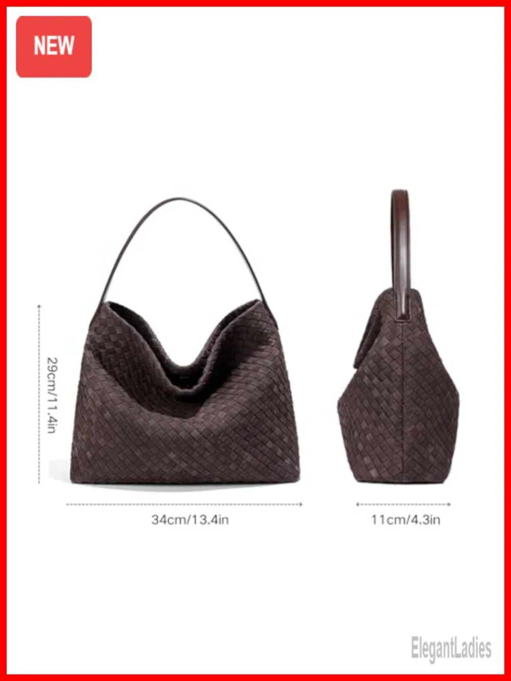 Trendy Suede Woven Tote Bag Hobo Shoulder Bag Work Purse Travel Handbag